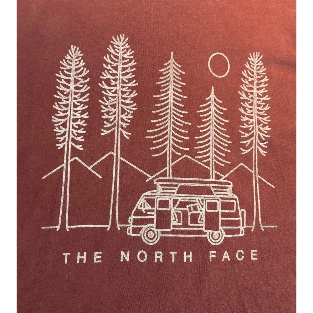 The North Face Long Sleeve T-Shirt Men's Rust Excellent Camper Graphic XXL